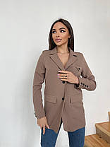 Стильний піджак з коміром на ґудзиках із підкладкою, фото 5