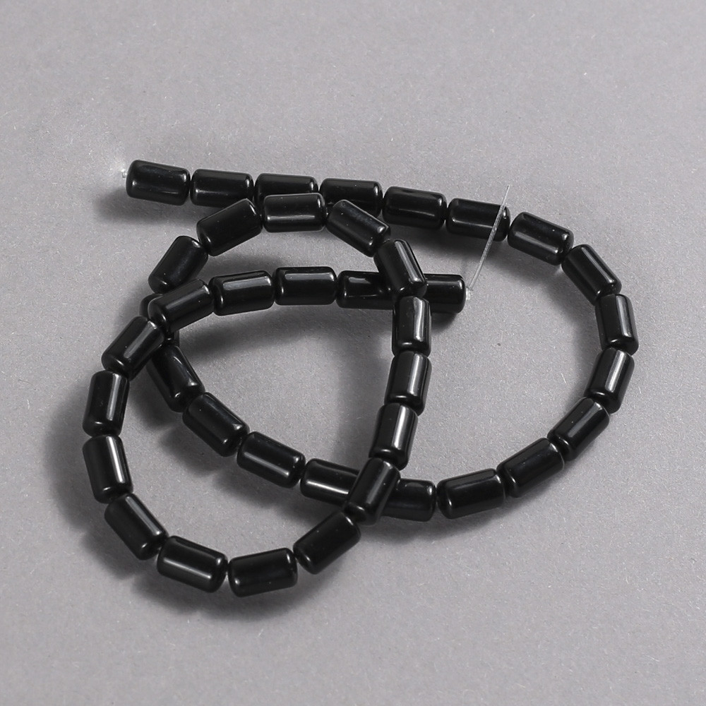 Намистини на нитці Агат (прес.) Гладкий циліндр d-10х6мм + - L-41см + -, фото 1