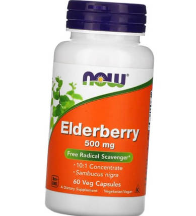Now Elderberry 500 mg 60 veg caps, фото 1