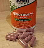 Now Foods Elderberry 500 mg 60 вег капсул, фото 5