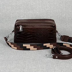 Жіноча шкіряна сумочка кроссбоді 60 коричнева