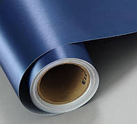 Пленка шлифованный тесанный алюминий синий: ширина рулона 152 см