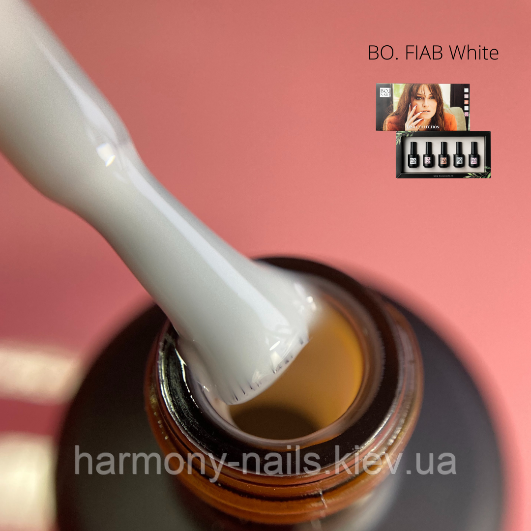 BO.FIAB White - файбер гель у флаконі з пензликом, білий, 15 мл