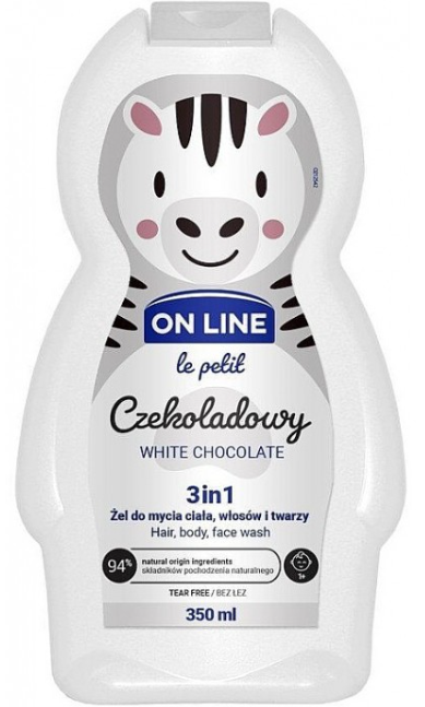 Шампунь та гель дитячий On Line 3 в 1 "Білий шоколад" (350мл.)