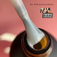 BO.FIAB Diamond White - файбер гель у флаконі з пензликом, білий з блискітками, 15 мл