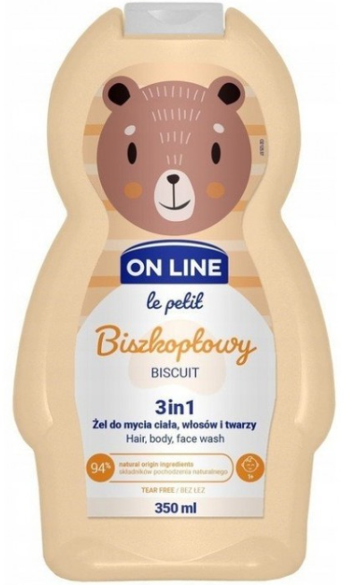 Шампунь та гель дитячий On Line 3 в 1 "Ванільне печиво" (350мл.)