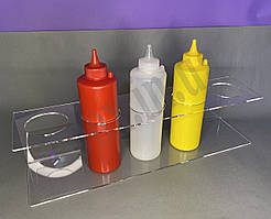 Підставка для дозаторів Соусів | Прозора | 5 Місць