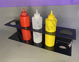 Підставка для дозаторов | Cоусов | Черная | 5 отворів