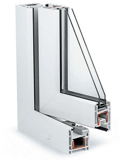 Окно пластиковое REHAU 60 двухстворчатое белое с открыванием - фото 3 - id-p78085785