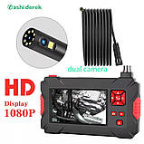 Ендоскоп 5,5 мм 10 метрів із двома камерами та монітором Inskam P30 dual camera, фото 3