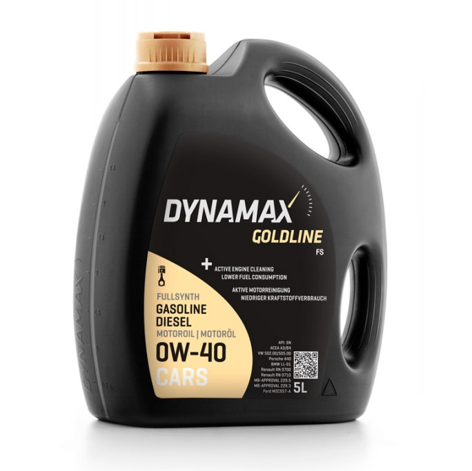 Моторное масло DYNAMAX GOLDLINE FS 0W40 5л - фото 1 - id-p1614100359