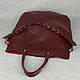 Жіноча сумка - шопер з натуральної шкіри 62 бордо, фото 7