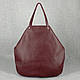 Жіноча сумка - шопер з натуральної шкіри 62 бордо, фото 5