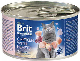 Вологий корм для кішок Brit Premium by Nature Chicken with Hearts з куркою і серцем 200 г