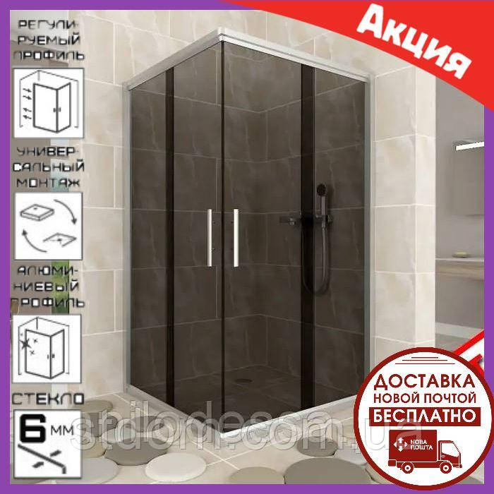 Душова кабіна квадратна 90х90 см Aquanil Indiana скло тоноване квадратні душові кабіни