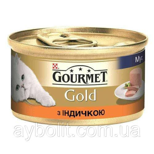 Вологий корм Purina Gourmet Gold для котів, з індичкою, 85 г