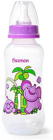 Пляшка дитяча для годування Fissman Babies "Парочка слоненят" 300мл bobi bobi