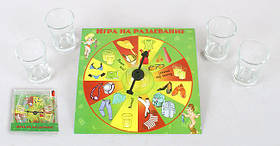 Гра настільна "Рулетка питійна - На роздягання" картон 17х17х4см bobi  (в наборі 4 стопки)