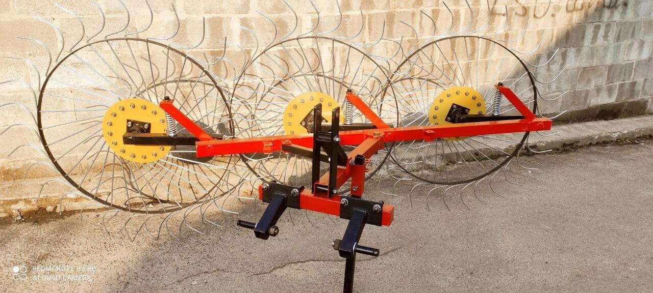 Граблі сіна Сонечко на 3 колеса (спиця 6 мм) для мінітрактора (3Т)