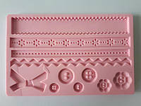 Молд силиконовый кондитерский для мастики и шоколада Оборка и Пуговки 19 * 22 cm IKA SHOP
