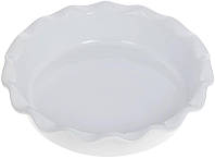 Форма Augsburg "Хвиля" кругла для випічки 25.5х6.3см bobi керамічна (біла)
