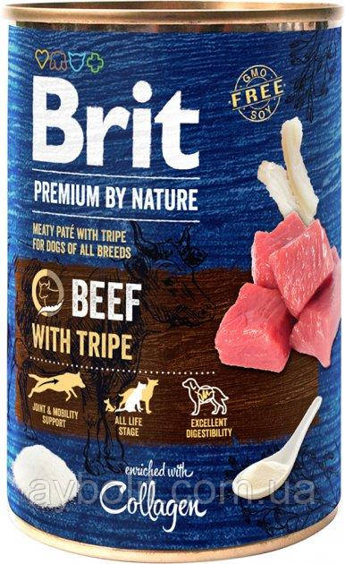 Вологий корм для собак Brit Premium Яловичина з тельбухами 400 г