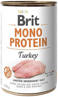 Вологий корм Brit Mono Protein для собак з індичкою 400 г