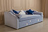 Диван-ліжко для дитини MeBelle SOFTY 90х190 з матрацом розкладний, світло-синій, голубий велюр, фото 4
