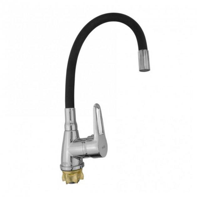 Змішувач для кухні WEZER SOP4-R045-BLACK з гнучким виливом, чорний