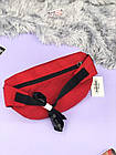 Сумка на пояс червона молодіжна для хлопця Сумка поясна тканева бананка Eastpak Doggy Bag на блискавці, фото 4