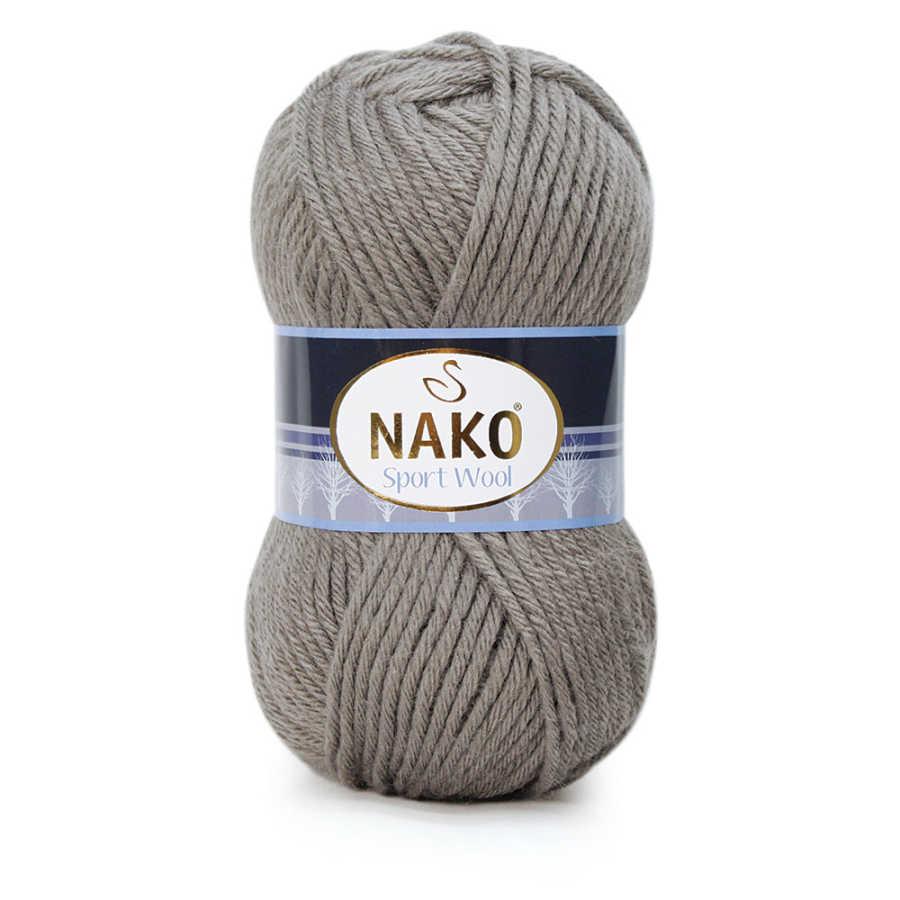 Nako SPORT WOOL ( Спорт Вул ) № 922 сірий (Вовняна пряжа з акрилом, нитки для в'язання), фото 1