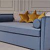 М'який диван ліжко для підлітка розкладний DORRIE від Mebelle 90х190 см світло-синій, блакитний, жовтий велюр, фото 4