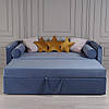 М'який диван ліжко для підлітка розкладний DORRIE від Mebelle 90х190 см світло-синій, блакитний, жовтий велюр, фото 3