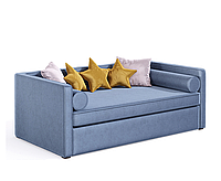 М'який диван ліжко для підлітка розкладний DORRIE від Mebelle 90х190 см світло-синій, блакитний, жовтий велюр