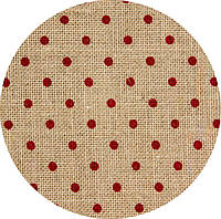 Ткань для вышивания Belfast Petit Point 32 (ширина 140 см) натуральный лён в красный горох