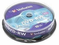 Диски DVD-RW Verbatim 4,7 gb 4x 10 шт/упаковка