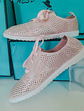 Мокасини  36 37 легкі жіночі пудрові рожеві  еко шкіряні, фото 2