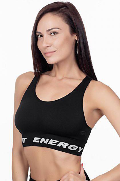 Топ спортивний на широких бретелях Giulia Top Fit Energy чорного бірюзового синього кольорів розміру S/M L/XL