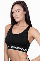 Топик для фитнеса на широких бретелях Giulia TOP FIT ENERGY Топ Женский спортивный дышащий р. S/M-L/XL L/XL, Черный