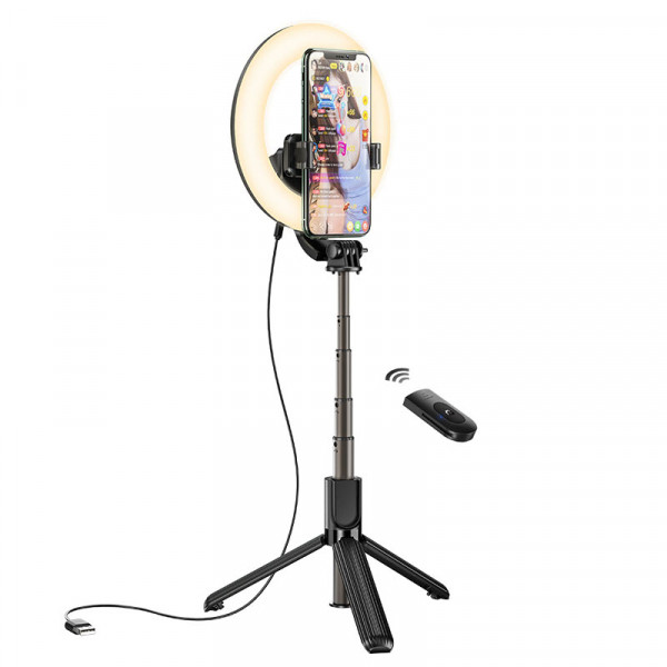 Монопод з Кільцевою Лампою Hoco LV03 Showfull fill light live broadcast holder