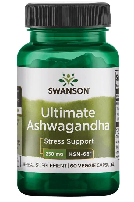 Ашвагандха Аюреведичний адаптоген Swanson, Ultimate Ashwagandha — KSM-66, 250 мг, 60 капсул, фото 1