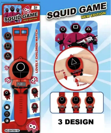 Дитячий електронний наручний годинник Гра в кальмара "Squid game", фото 1