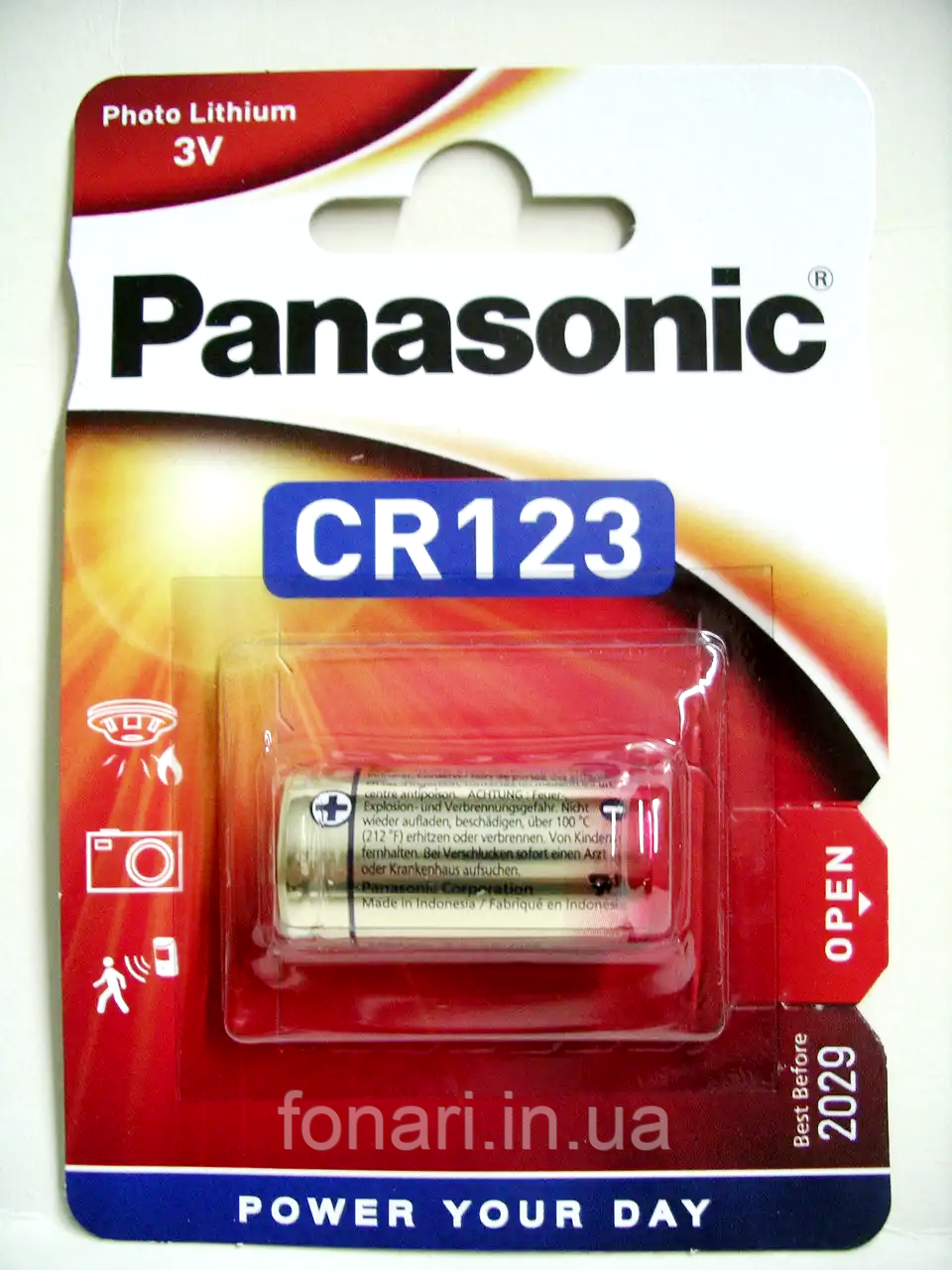Батарейка Panasonic CR123 Photo Power CR123A 3V