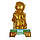 Статуетка Мавпа на скляній підставці 11х6,5x9 см золота (C4398), фото 4
