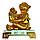Статуетка Мавпа на скляній підставці 11х6,5x9 см золота (C4398), фото 2