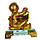 Статуетка Мавпа на скляній підставці 11х6,5x9 см золота (C4398), фото 3
