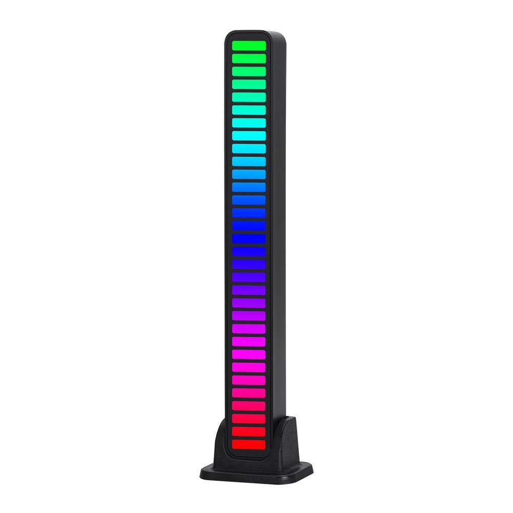 Еквалайзер світлодіодний RGB з вбудованим акумулятором Підсвітка для ноутбука Світломузика Чорний