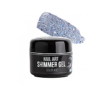 Гель NUB Shimmer Gel 008, ліловий голографічний мікс блесток і цукерки, 5 г