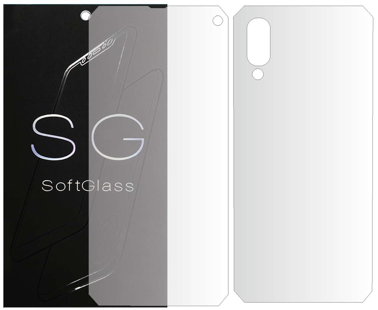 Бронеплівка для Blackview BV6100 комплект: для передньої і задньої панелі зносостійка поліуретанова SoftGlass, фото 1