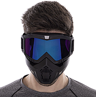 Мотоочки с маской кроссовые SP-Sport черные / Защитная маска для мотоциклиста / Кроссовая мотоэкипировка